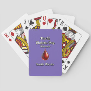 Insulin Warrior. World Diabetes Day. Poker Cards