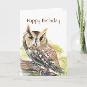 Insulting Cute Owl, Funny Bird, Birthday Card