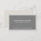 Insurance Agency  Business Card in Soft Taupe (Front/Back)