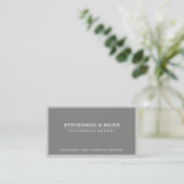 Insurance Agency  Business Card in Soft Taupe (Standing Front)