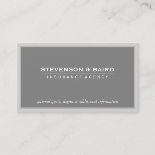 Insurance Agency  Business Card in Soft Taupe