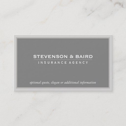 Customizable Insurance Agency Business Card in Soft Taupe
