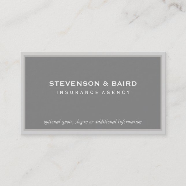 Insurance Agency  Business Card in Soft Taupe (Front)