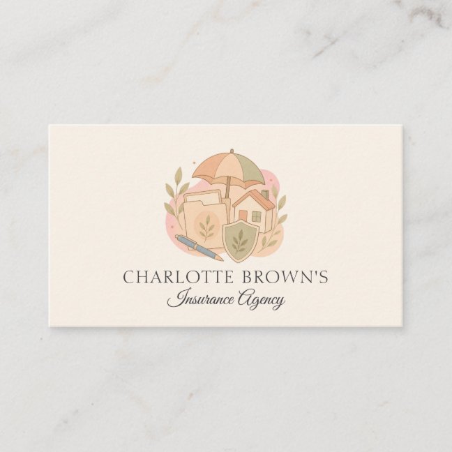 Insurance Agency Home Auto Life Business Card