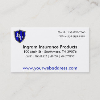 Insurance Agent 3.5" x 2.0", 100 pack, White Business Card