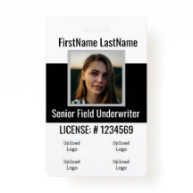 Insurance Agent Badge Front and Back Same