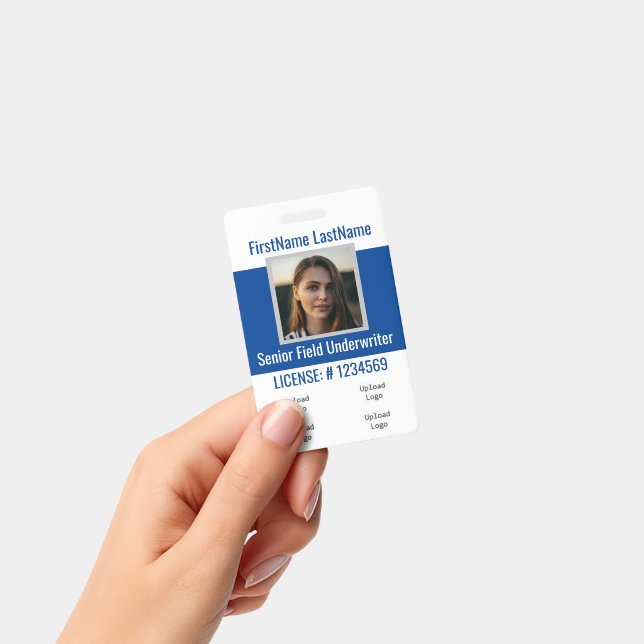 Insurance Agent Badge Front &Back Blue 4logos | Zazzle Insurance Agent Badge Front &Back Blue 4logos | Zazzle