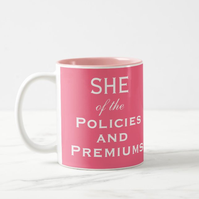 Insurance Agent Broker She of Policies Premiums  Two-Tone Coffee Mug (Left)