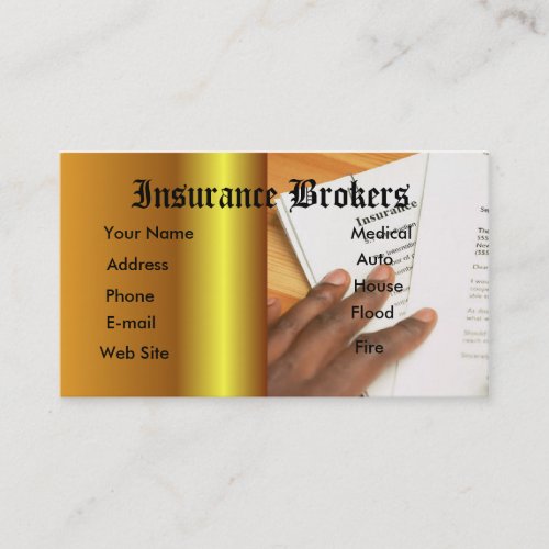 Insurance agent business card