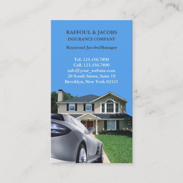 Insurance Agent Business Card Template (Front)