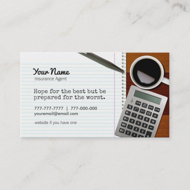 Insurance Agent Business Cards (Front)