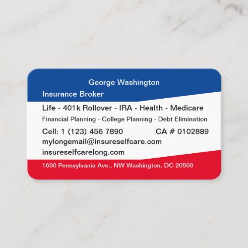Insurance Agent Insurance Broker Business Card