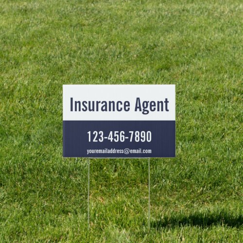 Insurance Agent Midnight Blue White Promotional Sign