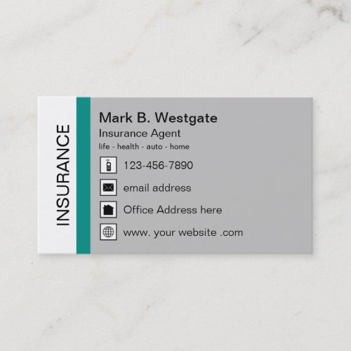 Insurance Agent Multi Line Rep Business Card