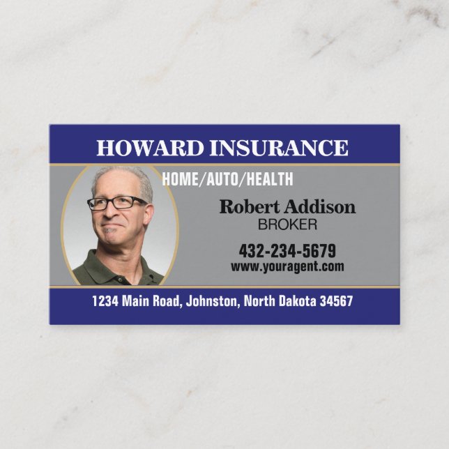 Insurance Agent or Any Company Business Card (Front)