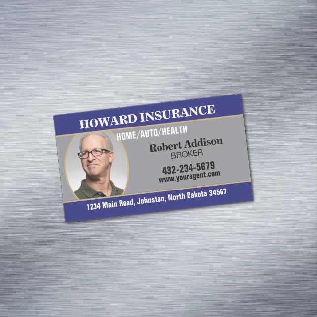 Insurance Agent or Any Company Business Card Magnet (In Situ)