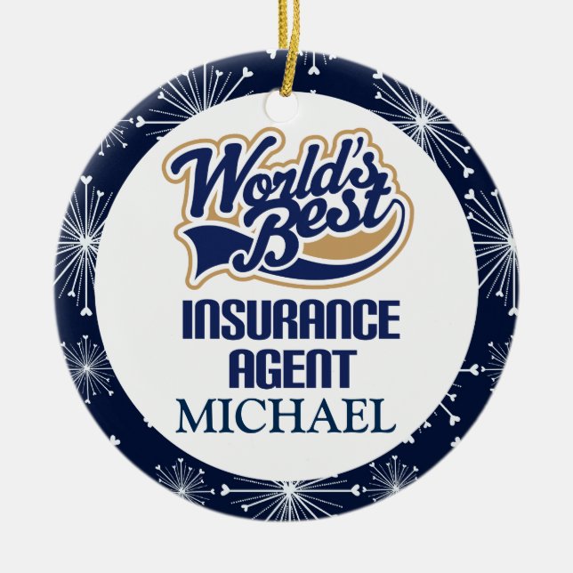 Insurance Agent Personalized Ornament (Front)