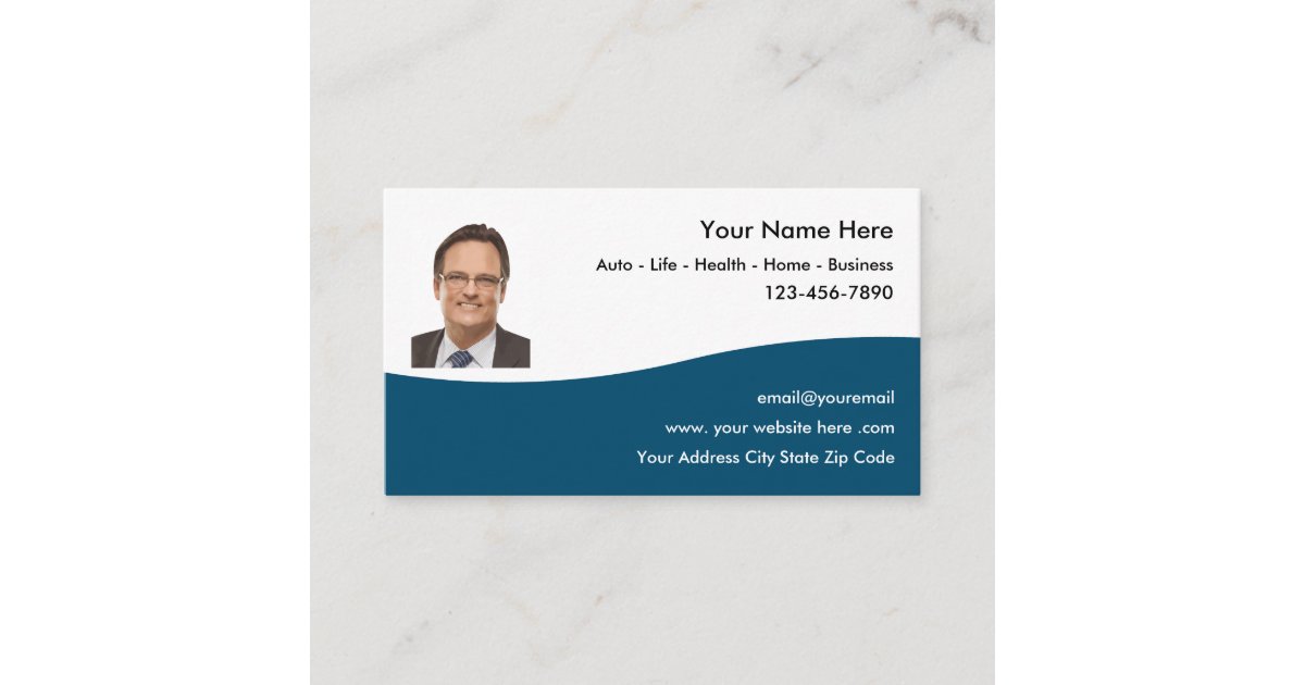 Insurance Agent Photo Business Cards | Zazzle