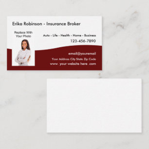 Insurance Agent Photo Business Cards Template