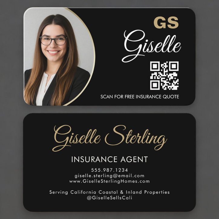 Insurance Agent Photo QR Code Business Card