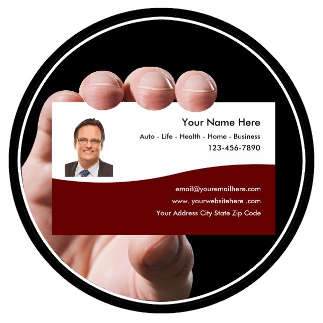 Insurance Agent Photo Template Business Card (Creator Uploaded)