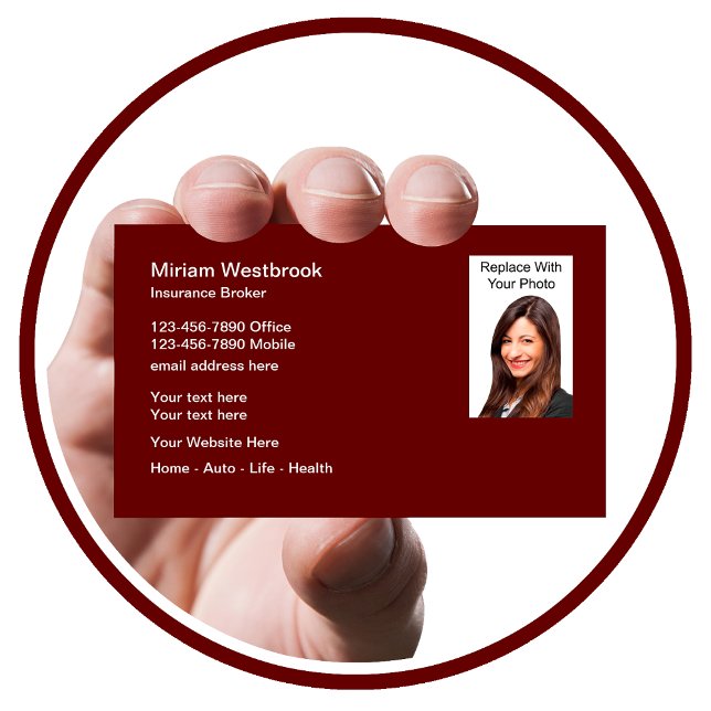 Insurance Agent Photo Template Business Cards (Creator Uploaded)