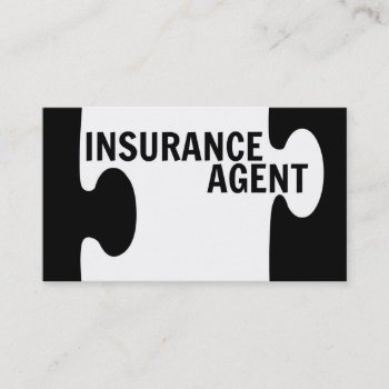 Insurance Agent Puzzle Piece Business Card by businessCardsRUs at Zazzle