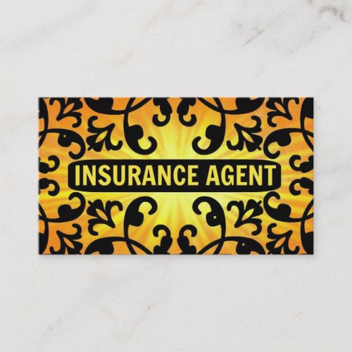 Insurance Agent Sunshine Damask Business Card