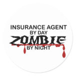 Insurance Agent Zombie Classic Round Sticker