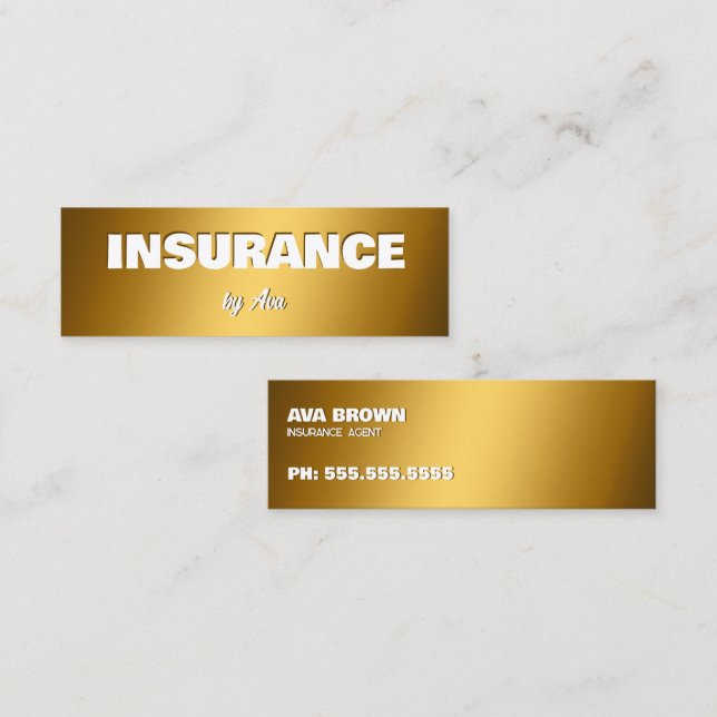 Insurance Broker Agent Mini Business Card (Front/Back)
