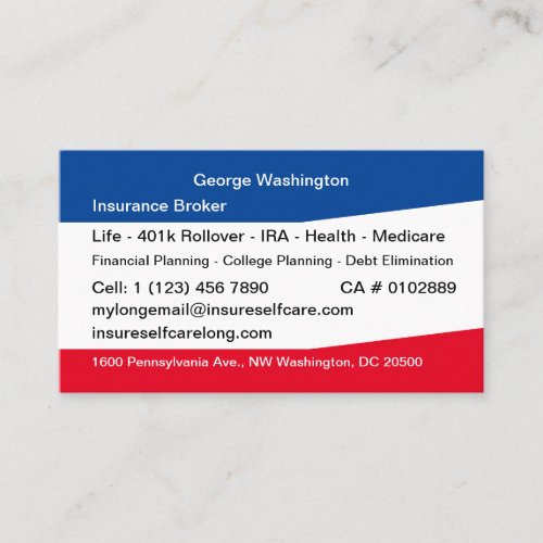 Insurance Broker Business Card