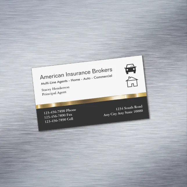 Insurance Broker Business Card Magnets | Zazzle