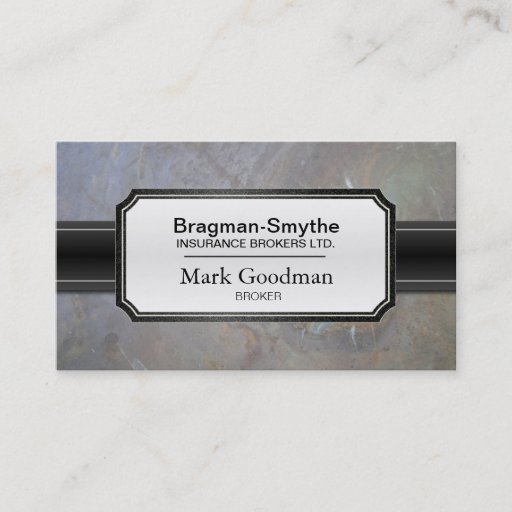 Customizable Insurance Broker Business Card Sophisticated Rock