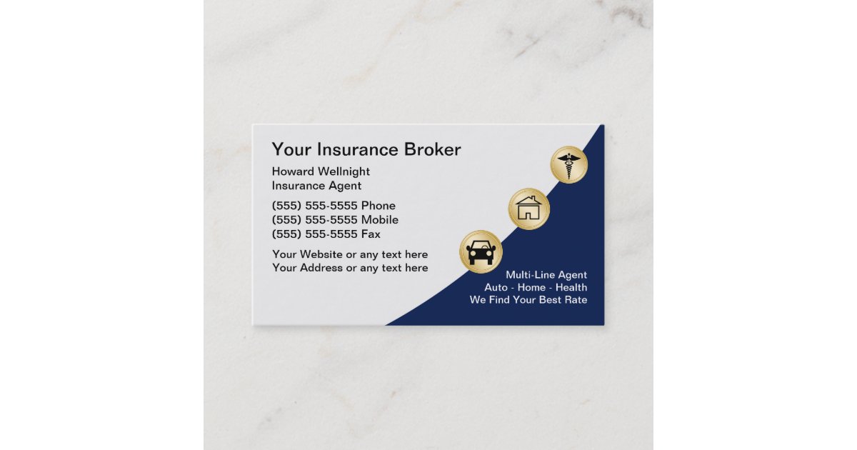 Insurance Broker Business Cards