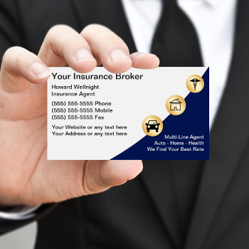 Insurance Broker Business Cards by Luckyturtle at Zazzle