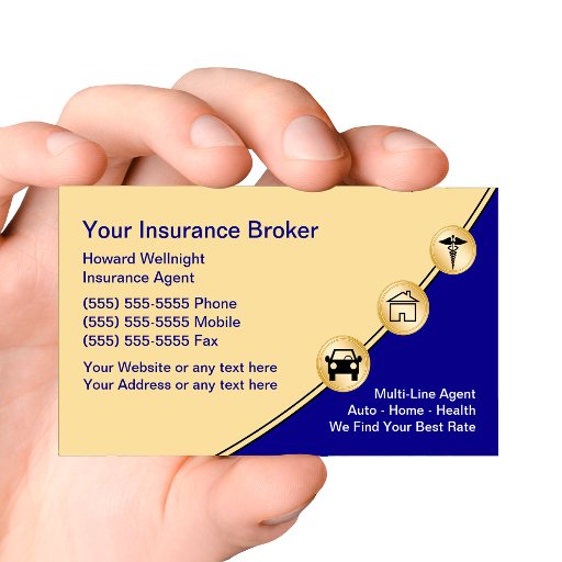 Customizable Insurance Broker Business Cards