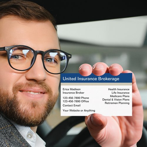 Insurance Broker Modern Business Cards