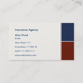 Insurance Business Card by wierka at Zazzle