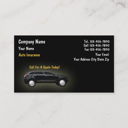 Customizable Insurance Business Cards