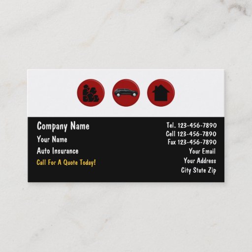 Customizable Insurance Business Cards