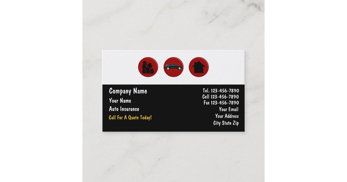 Insurance Business Cards | Zazzle