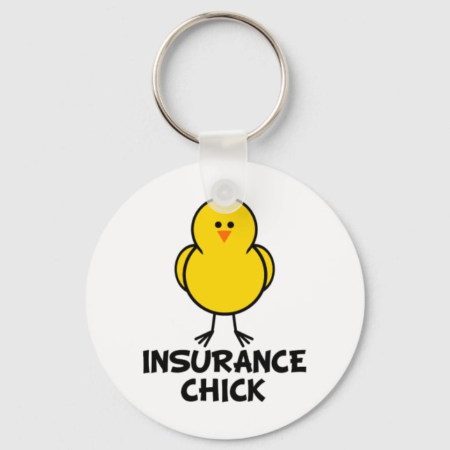 Insurance Chick Keychain (Front)