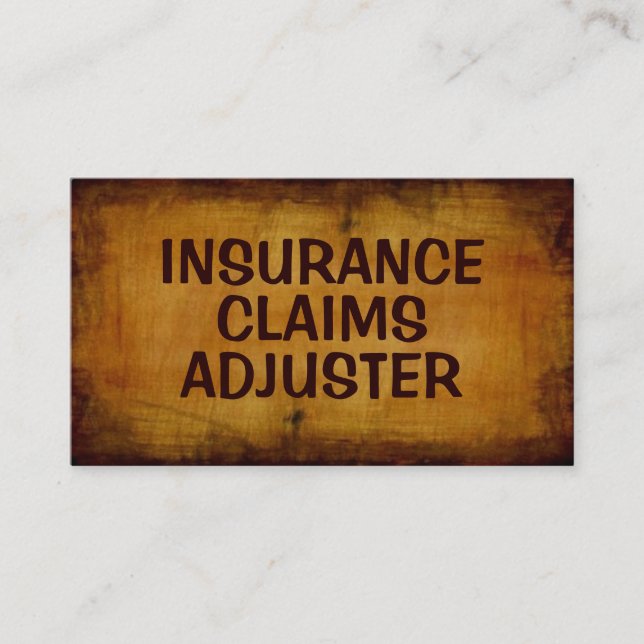 Insurance Claims Adjuster Antique Business Card (Front)