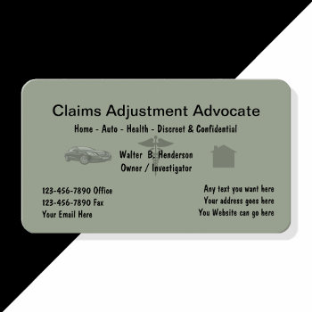 Insurance Claims Adjuster Business Card by Luckyturtle at Zazzle
