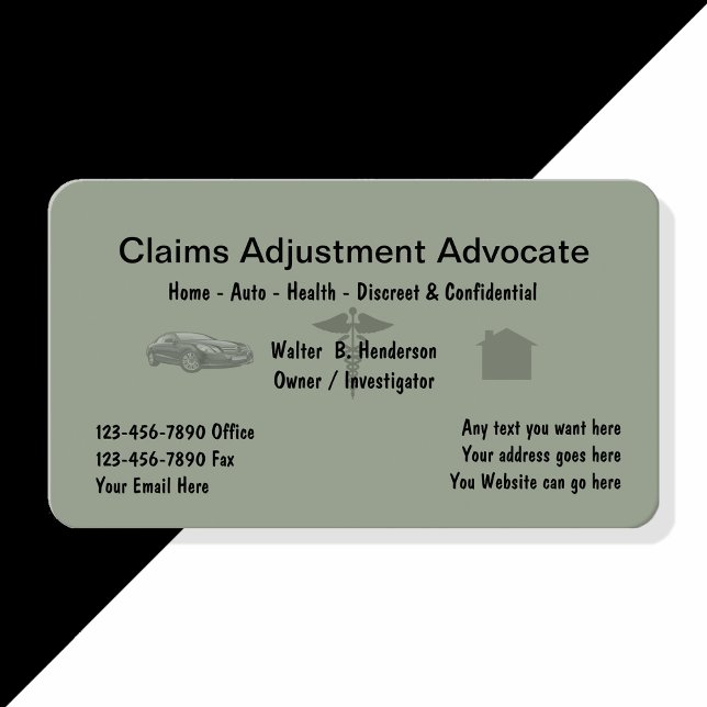 Insurance Claims Adjuster Business Card (Creator Uploaded)