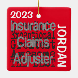 Insurance Claims Adjuster Extraordinaire CUSTOM Ceramic Ornament