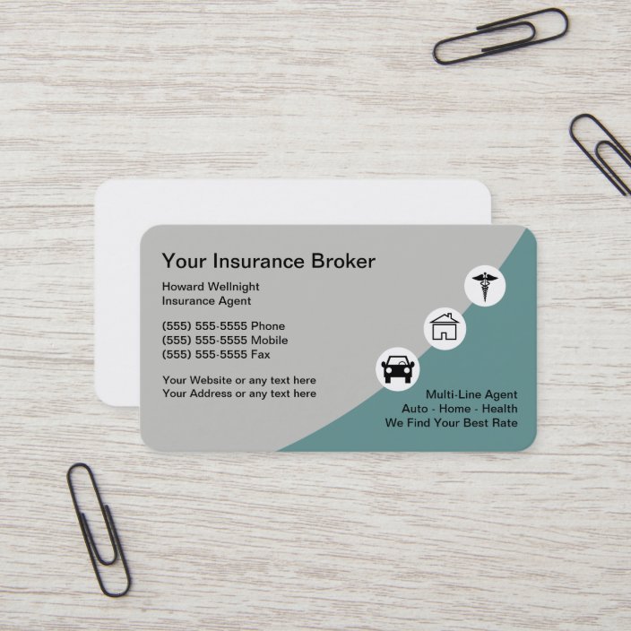 Insurance Modern Broker Business Cards