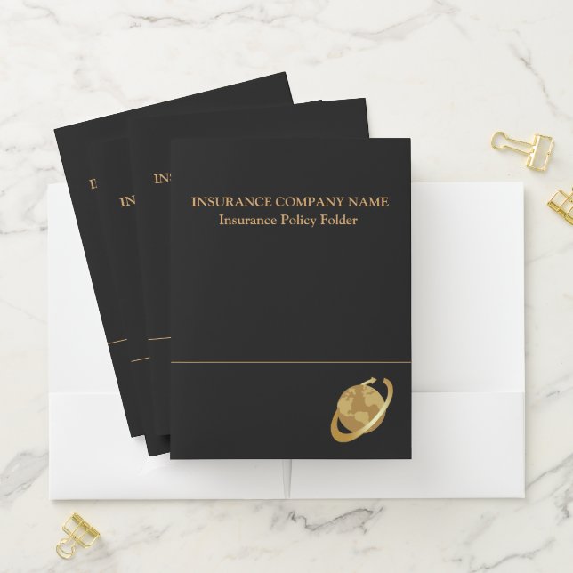 Insurance Policy Black | Gold Pocket Folder (In Situ)