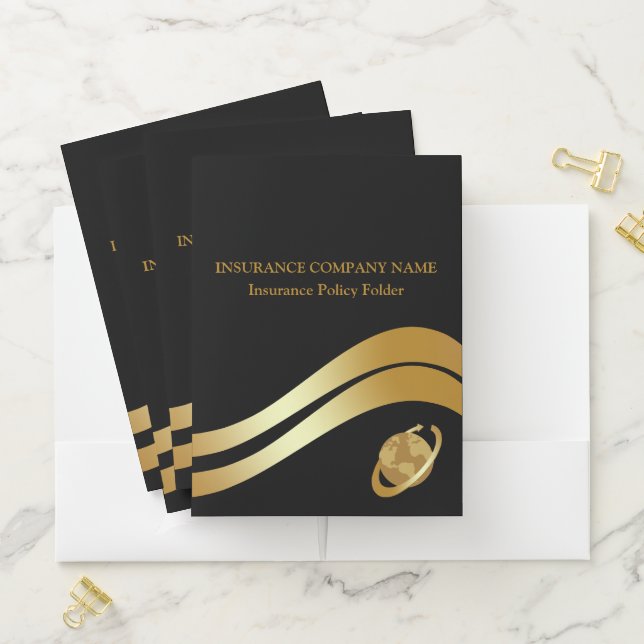 Insurance Policy Black | Gold Pocket Folder (In Situ)