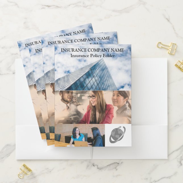 Insurance Policy Customizable Logo & Pictures Pocket Folder (In Situ)